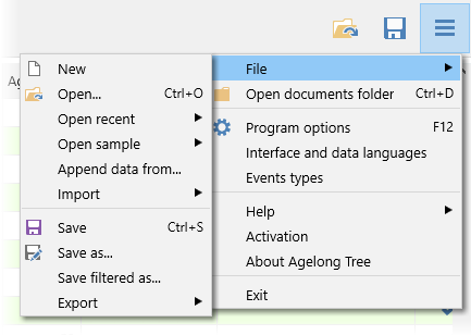 file actions menu file actions menu