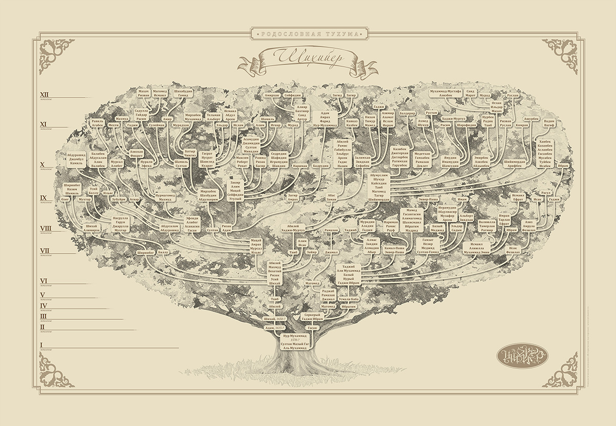 Пример дизайна генеалогического древа