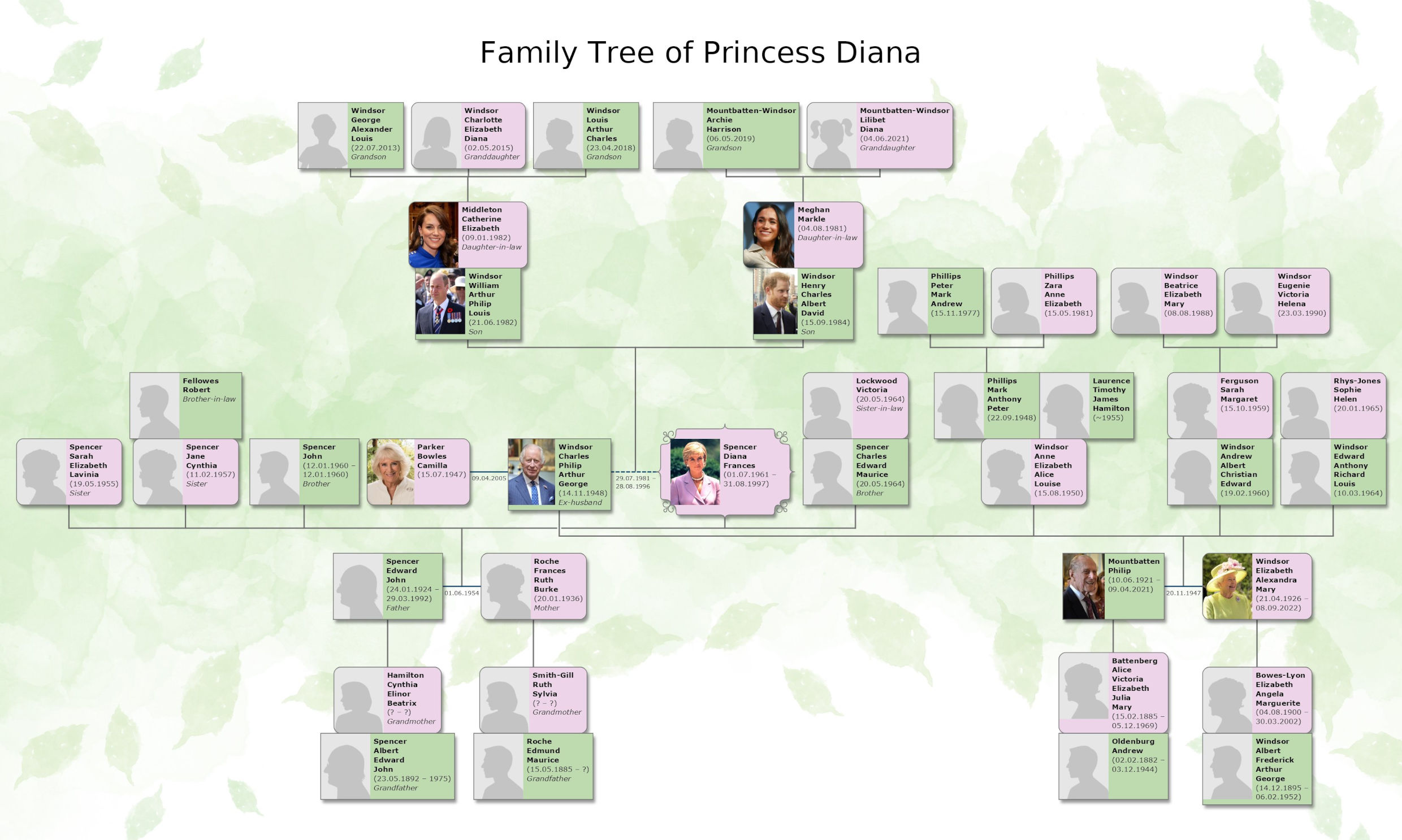 Family tree of Princess Diana